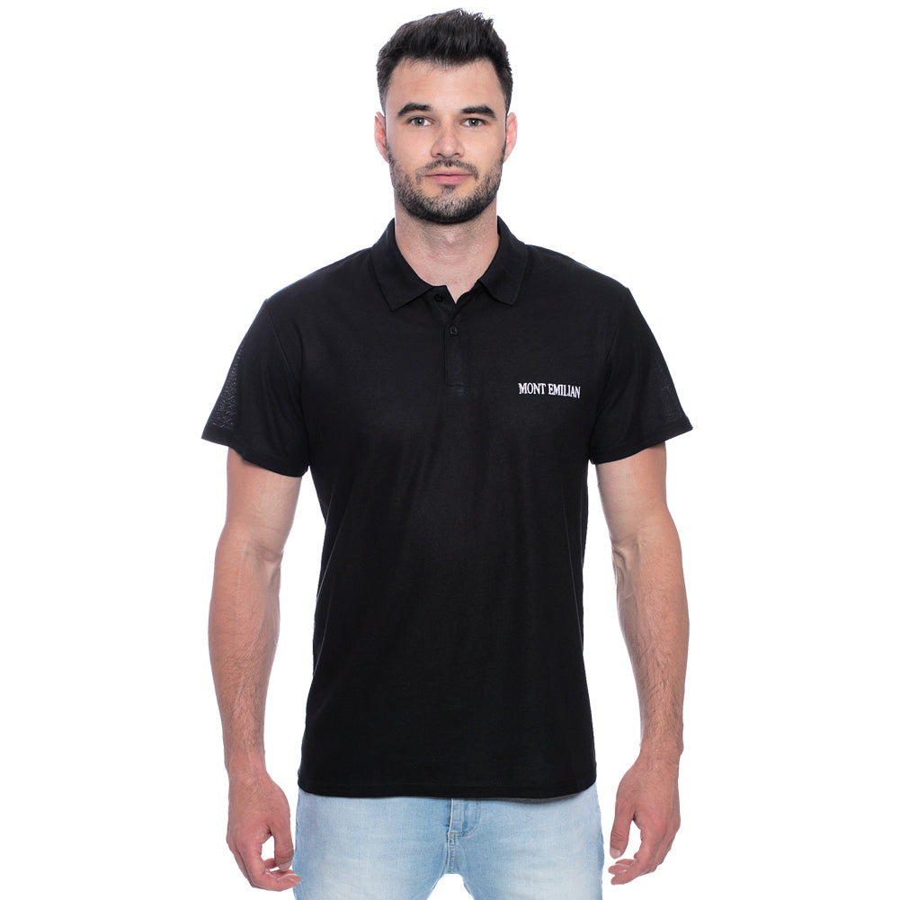 MONT EMILIAN "Caen" Heren Basic Poloshirt zwart