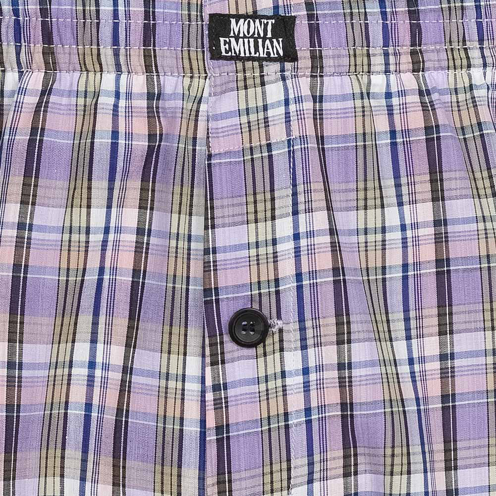 MONT EMILIAN "Nantes" heren American boxershorts 2-pack paars/ruit