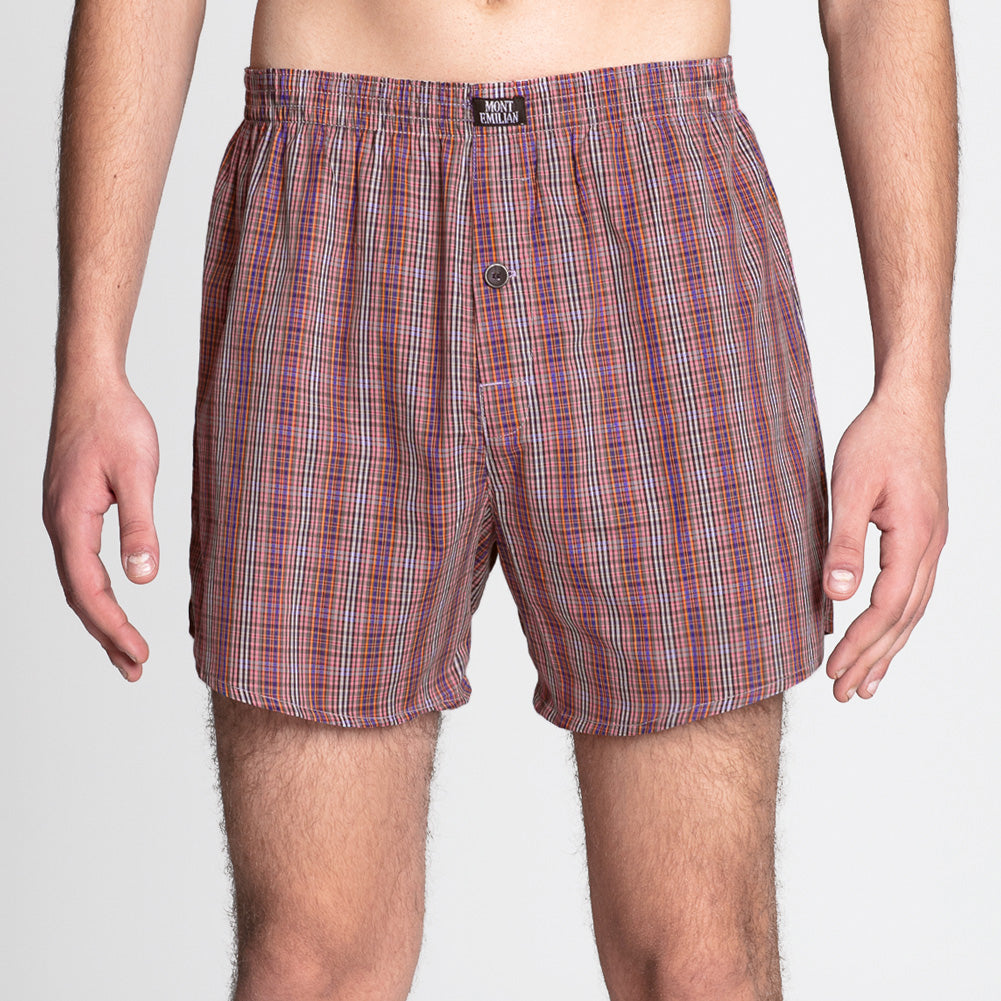 MONT EMILIAN "Nantes" Heren Amerikaanse boxershorts 2-pack rood/ruit