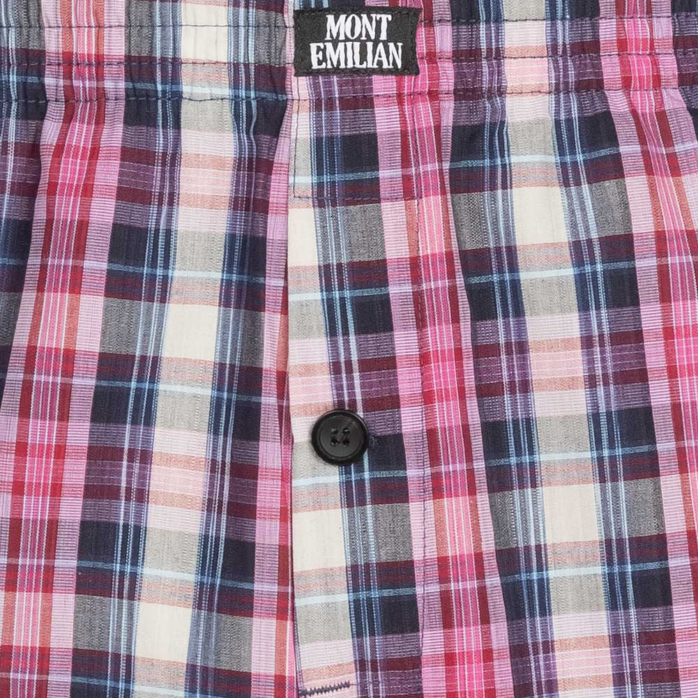 MONT EMILIAN "Nantes" heren boxershorts (2-pack) roze/ruit