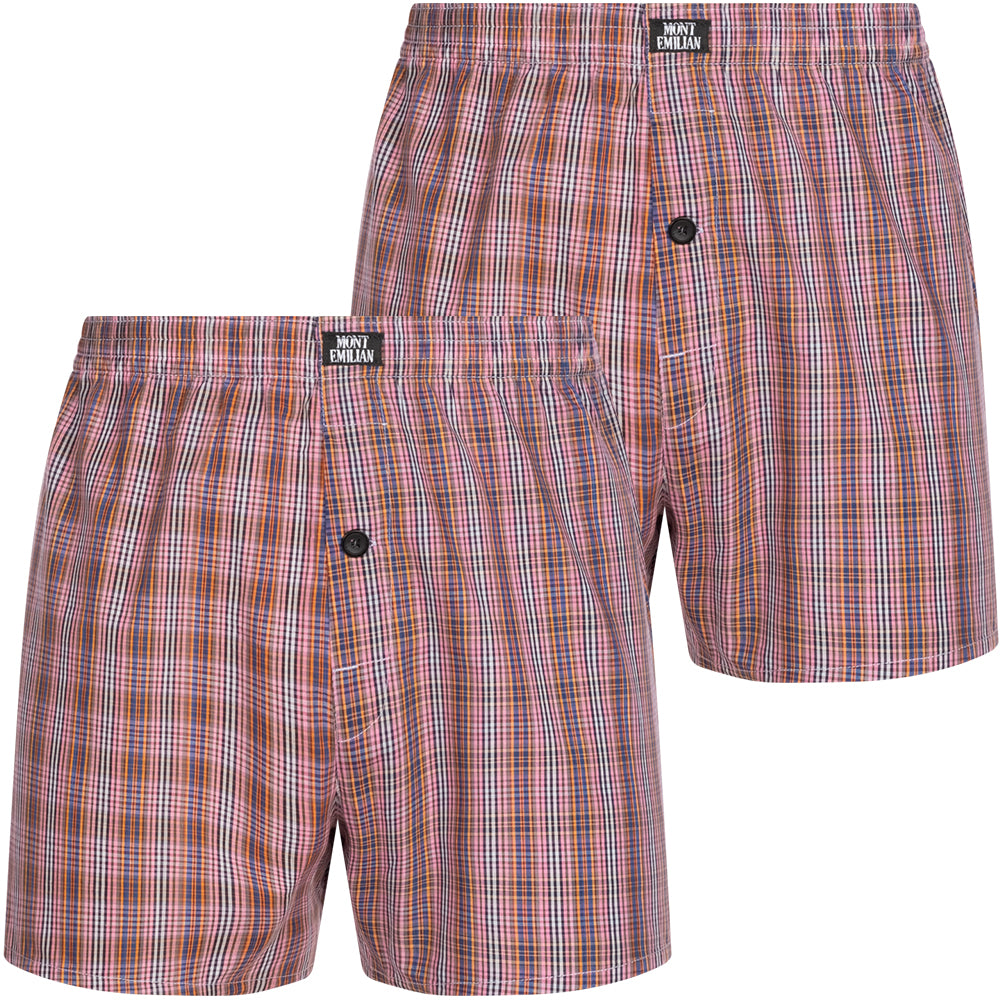 MONT EMILIAN "Nantes" Heren Amerikaanse boxershorts 2-pack rood/ruit