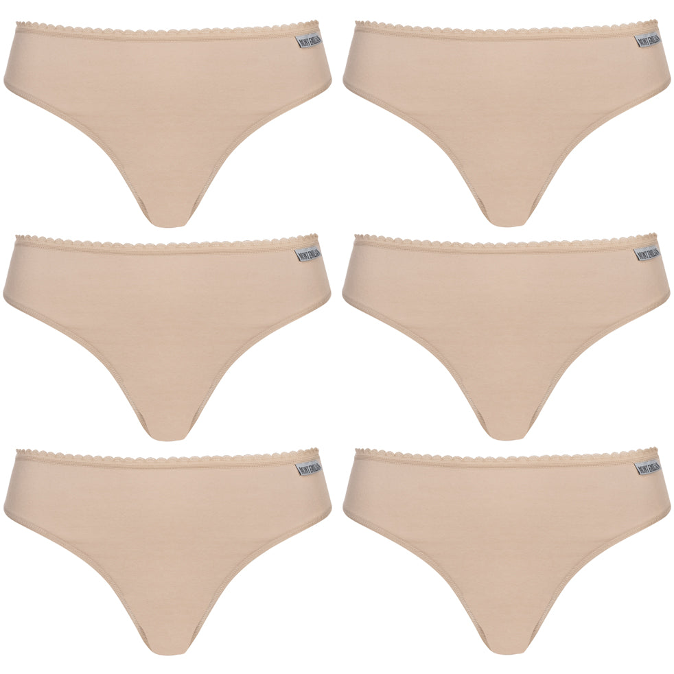 MONT EMILIAN "Nimes" Dames Tanga 6-pack beige