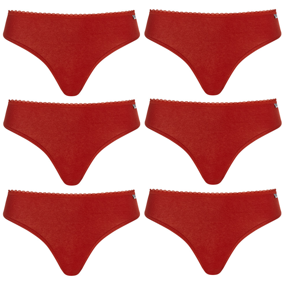 MONT EMILIAN "Nimes" Dames Tanga 6-pack rood