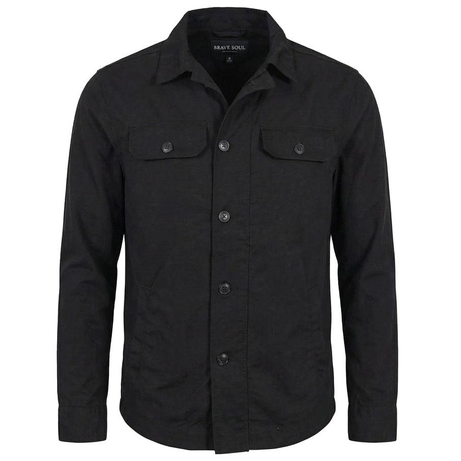 Process Black Button Heren Overshirt Overhemdjas MJK-PBOASIS-BLACK-1