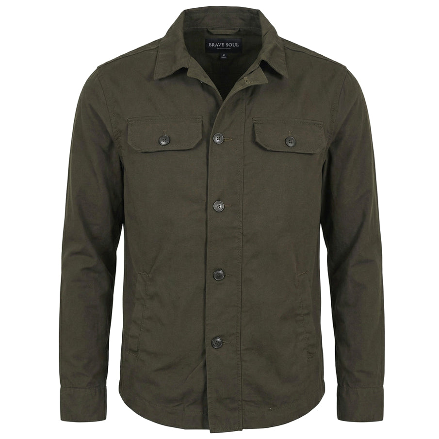 Process Black Button Heren Overshirt Hemdjack MJK-PBOASIS-KHAKI-1