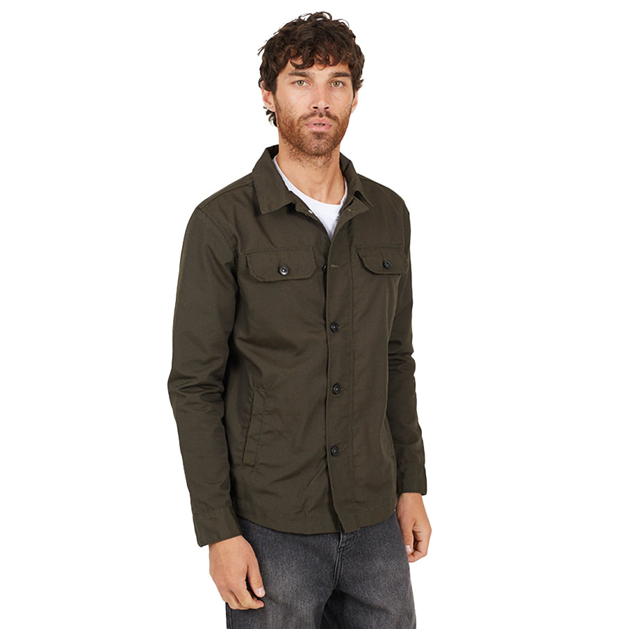 Process Black Button Heren Overshirt Hemdjack MJK-PBOASIS-KHAKI-1