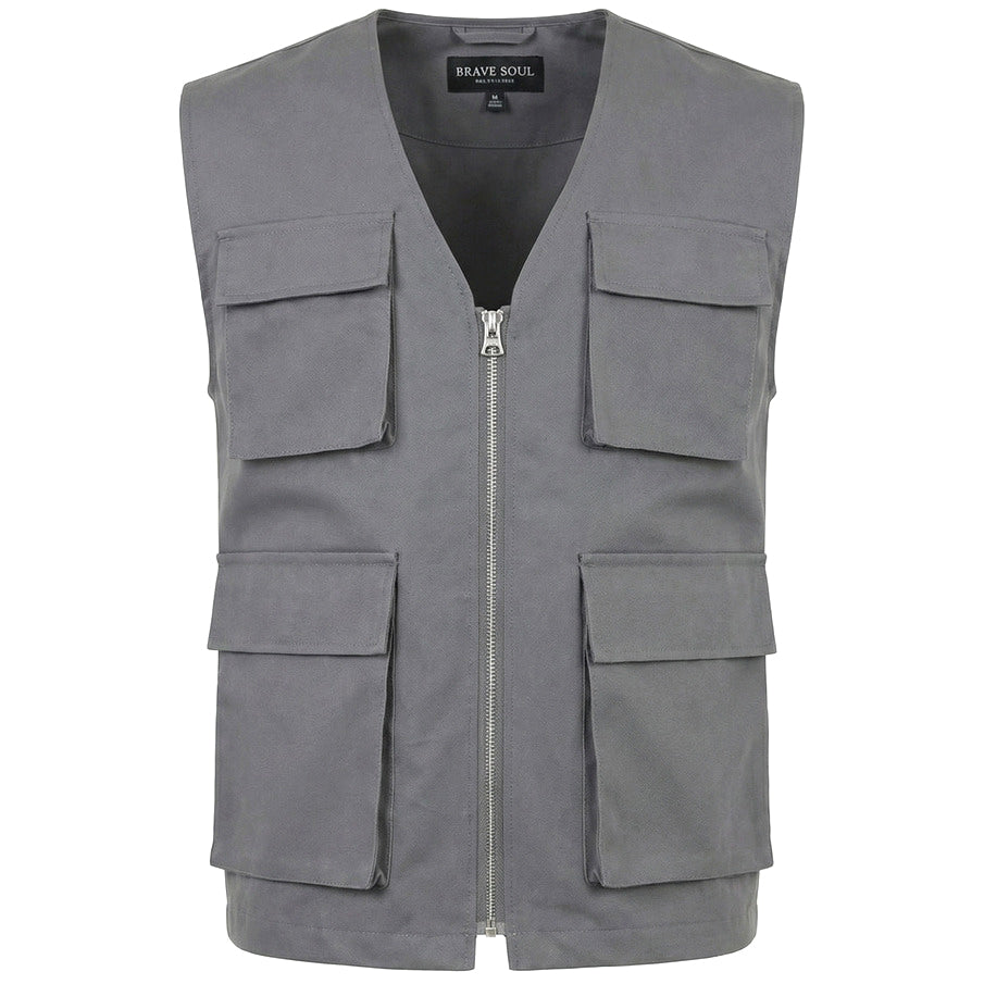 BRAVE SOUL® Radar Utility Heren Cargo Vest MJK-RADAR-1
