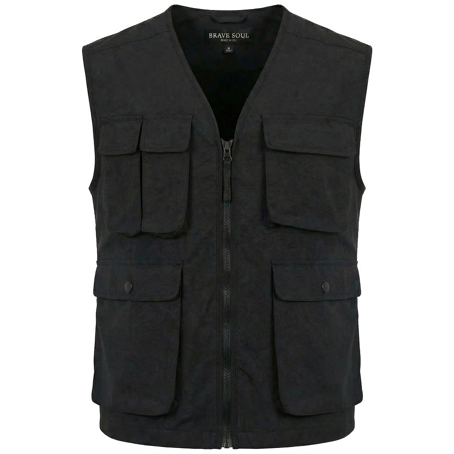 BRAVE SOUL® Trackvest Utility Heren Cargo Vest MJK-TRACKVEST-1