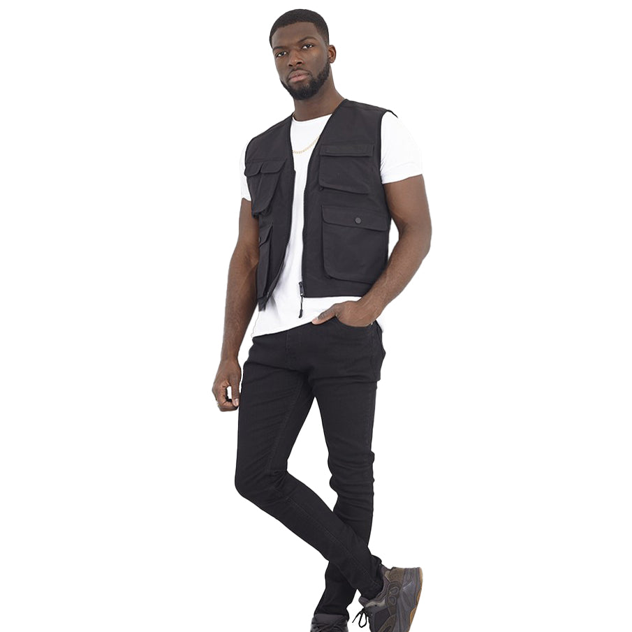 BRAVE SOUL® Trackvest Utility Heren Cargo Vest MJK-TRACKVEST-1