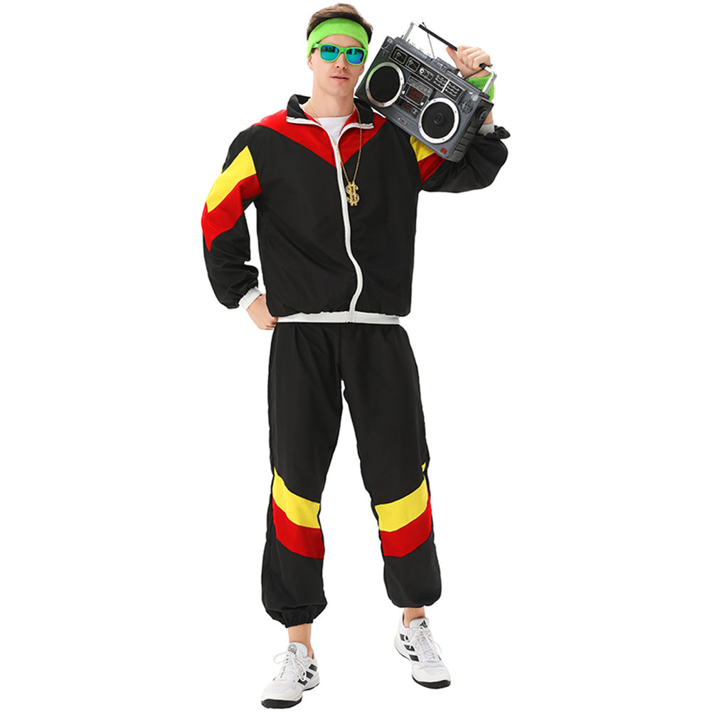 MAASKANTJE "Gärry" Retro Jaren '90 Trainingspak Kostuum zwart