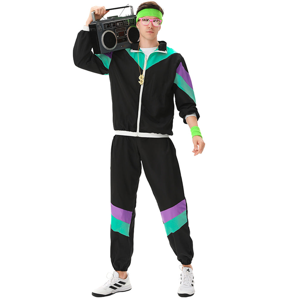 MAASKANTJE "Bärry" retro jaren 90 trainingspak kostuum zwart