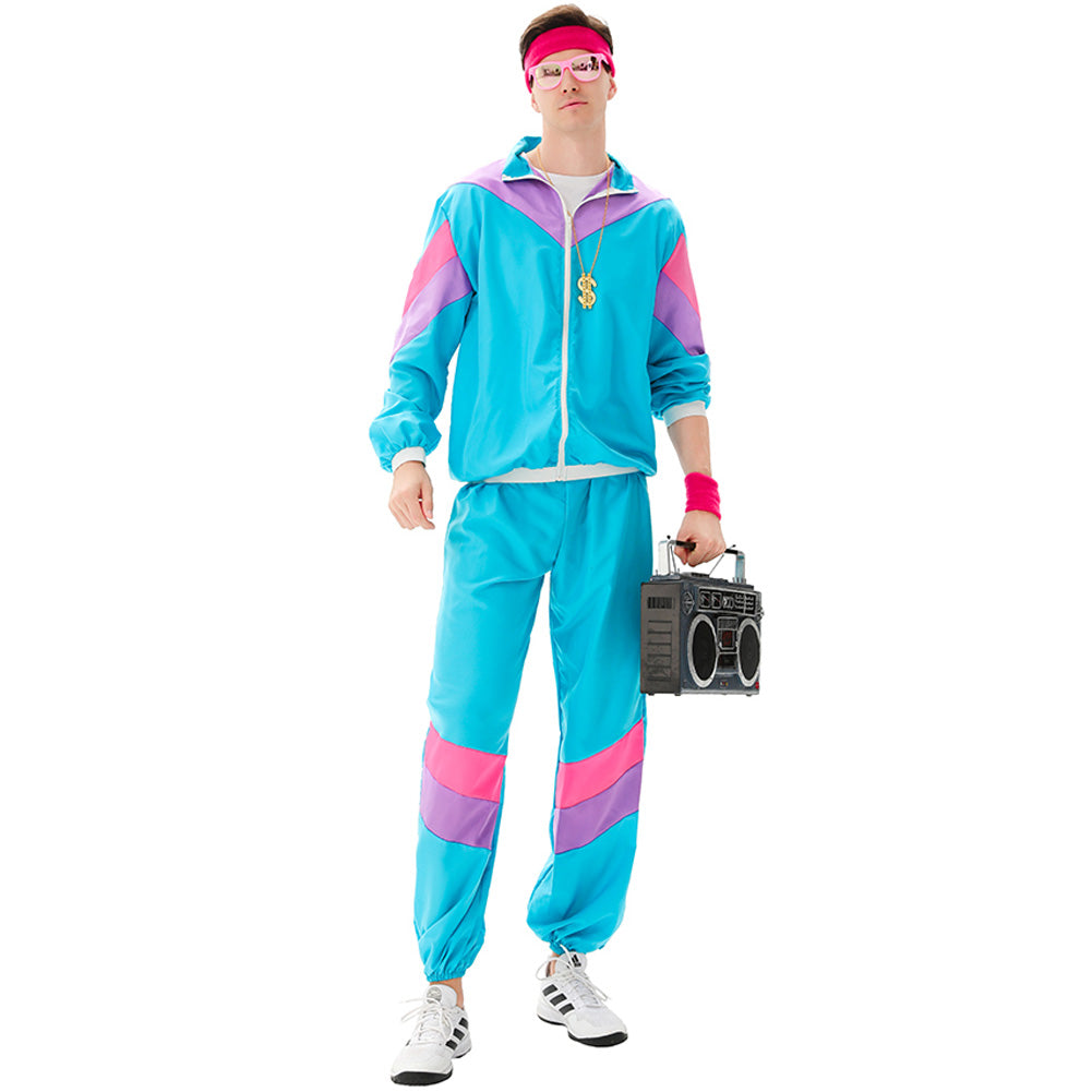 MAASKANTJE "Rikkard" Retro jaren 90 trainingspak kostuum turquoise