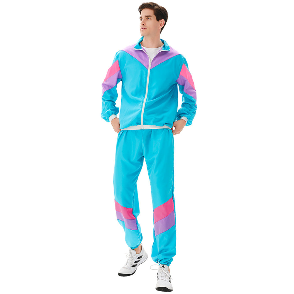 MAASKANTJE "Rikkard" Retro jaren 90 trainingspak kostuum turquoise
