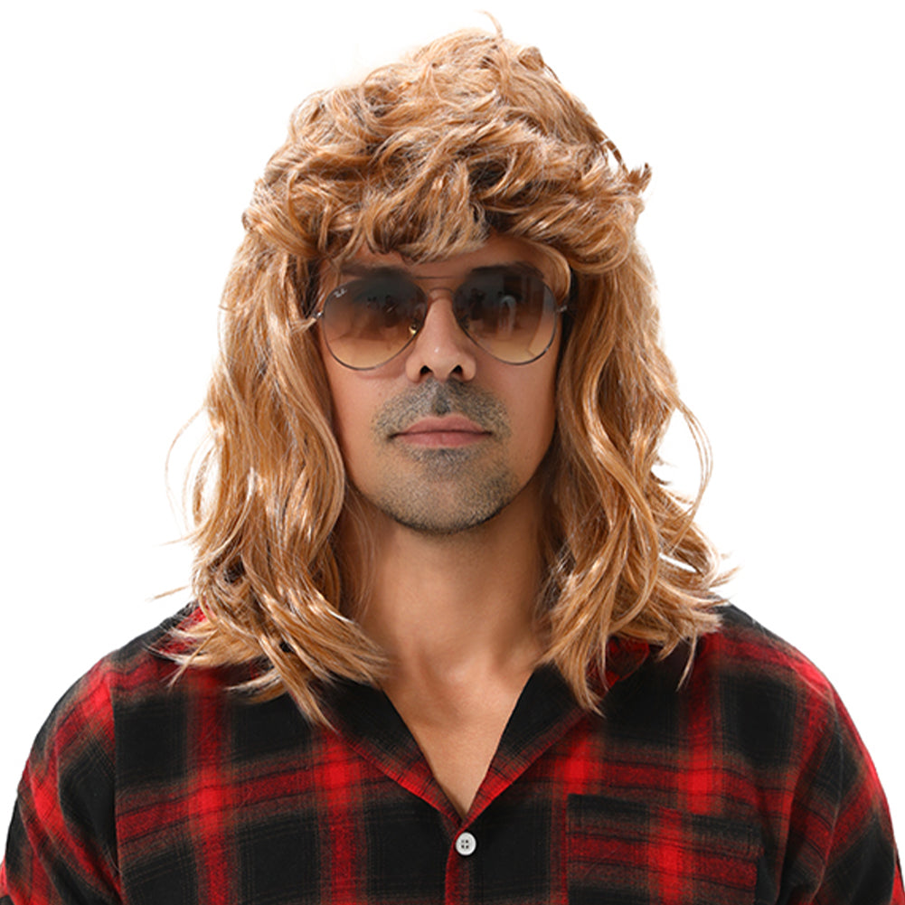 MAASKANTJE "Mongo" Retro Mullet Vokuhila Pruik blond