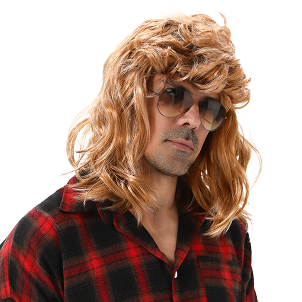 MAASKANTJE "Mongo" Retro Mullet Vokuhila Pruik blond