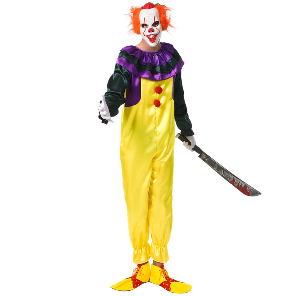 Horror Clown Jumpsuit Herenkostuum "Grimmface" MIESEPETER®
