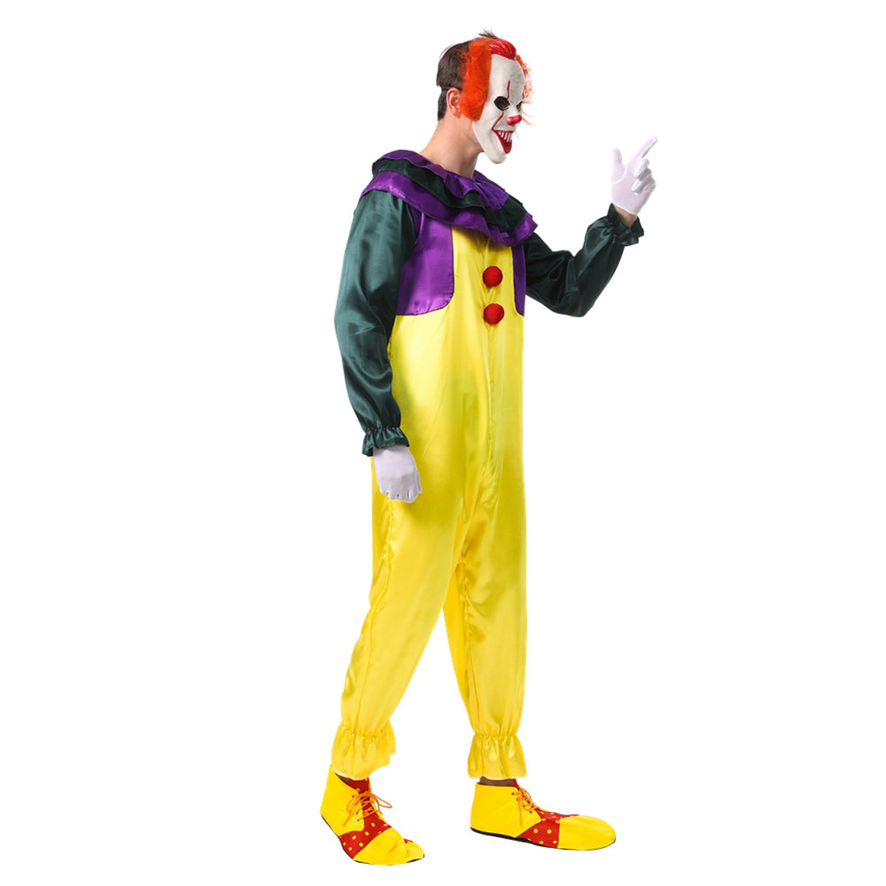 Horror Clown Jumpsuit Herenkostuum "Grimmface" MIESEPETER®