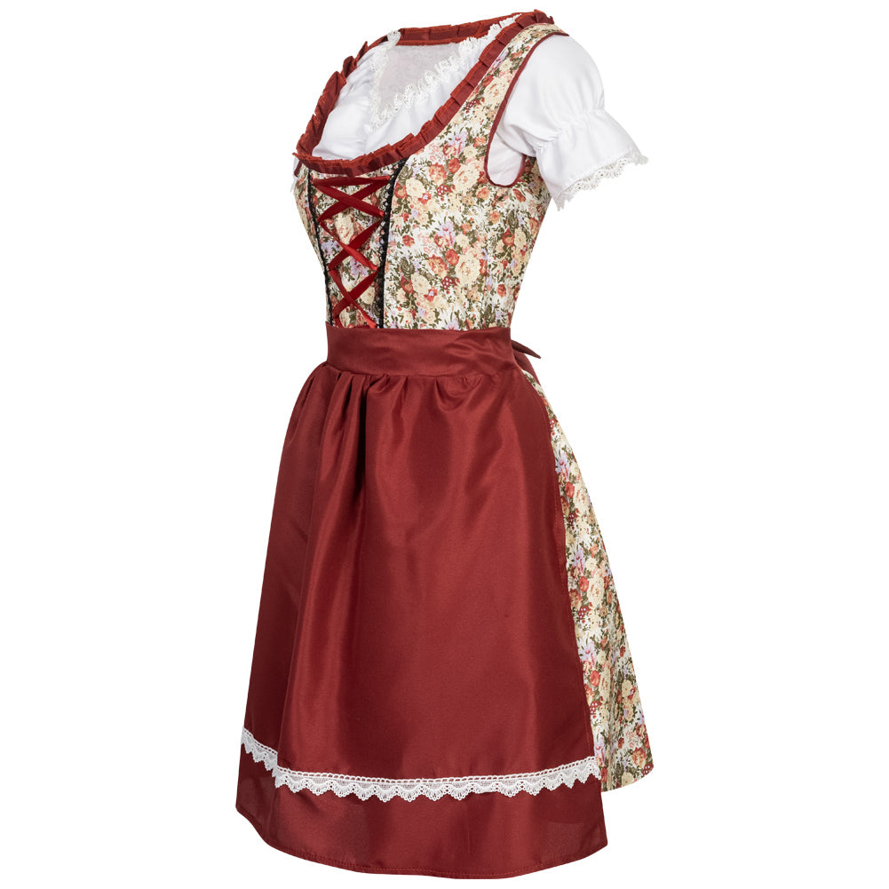 Dirndl Dames Oktoberfest-kostuum MIESEPETER® bordeauxrood