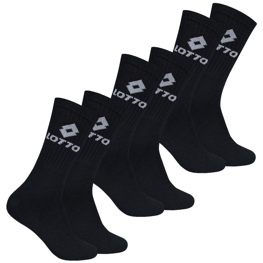 Lotto Sportsokken Unisex 3 paar zwart MSKZ10029-Black