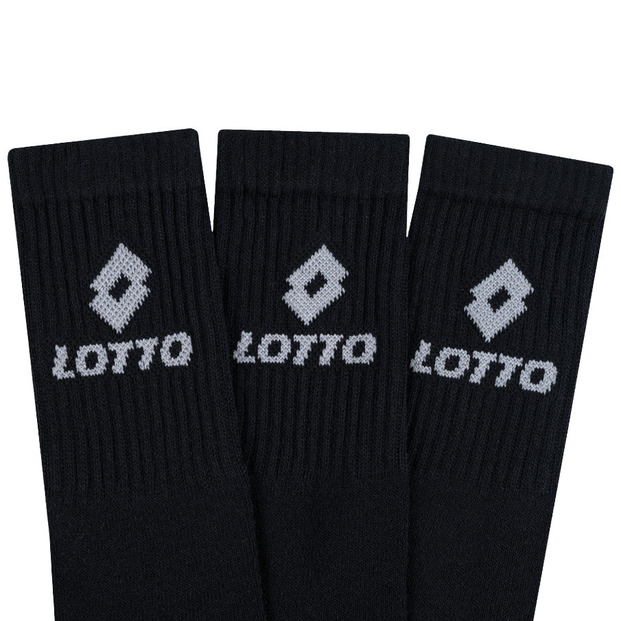 Lotto Sportsokken Unisex 3 paar zwart MSKZ10029-Black