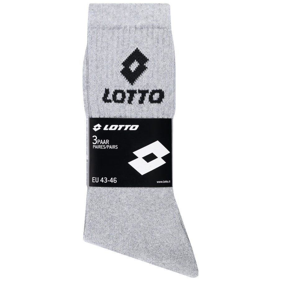 Lotto Sportsokken Unisex 3 Paar grijs MSKZ10029-Grey