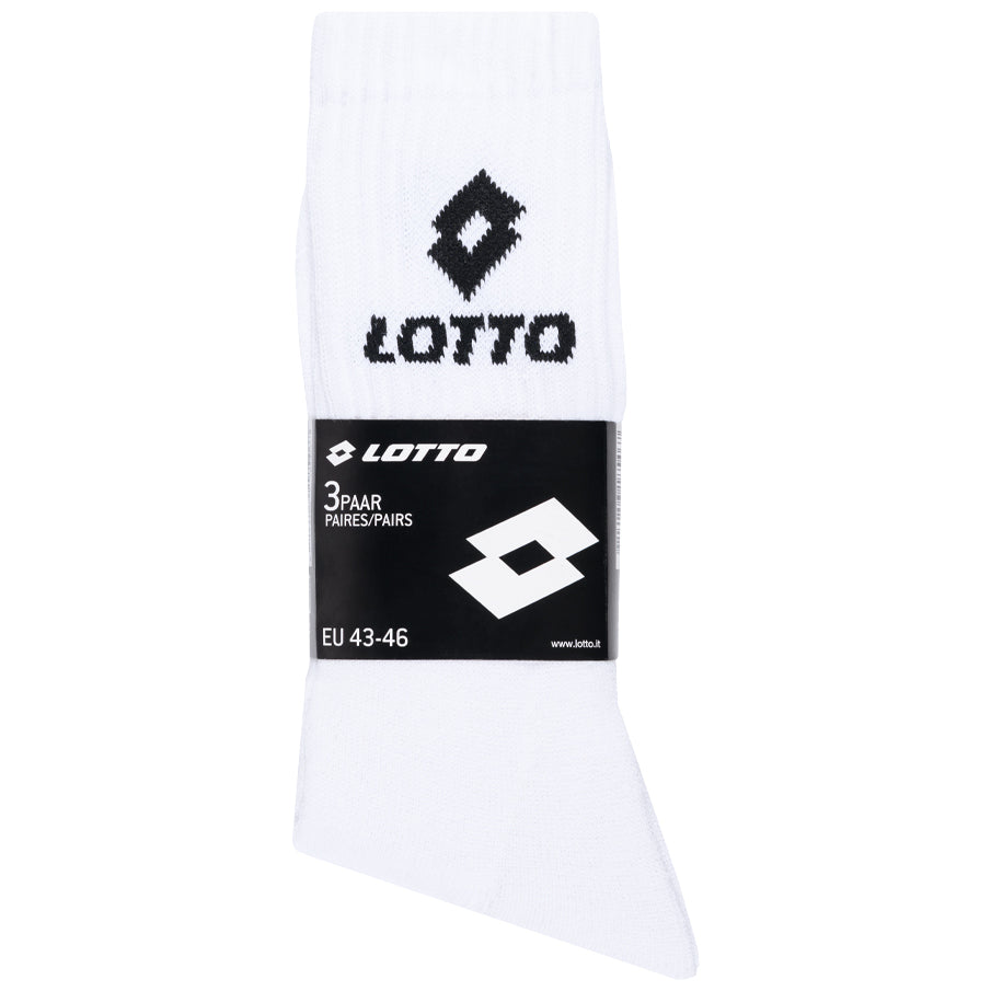 Lotto Sportsokken Uniseks 3 paar wit MSKZ10029-White