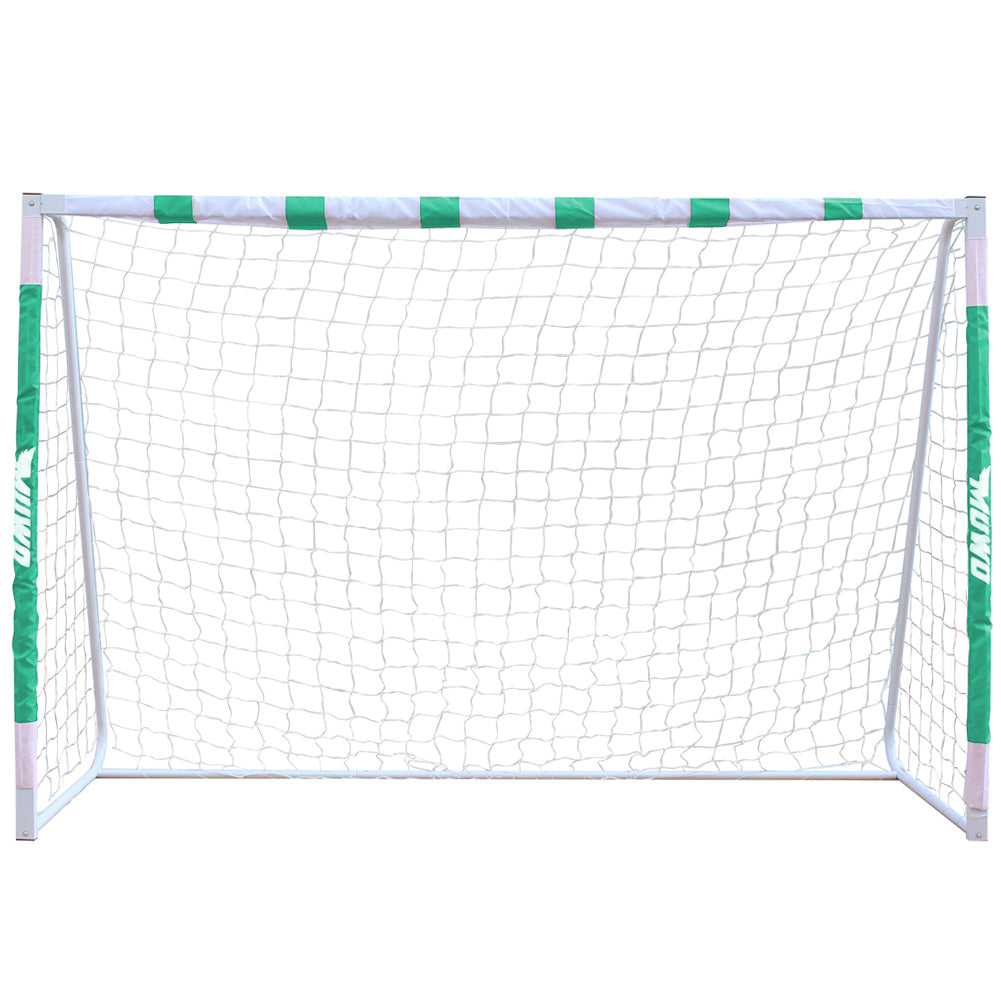 MUWO groot stalen voetbaldoel 3 x 2 m groen/wit