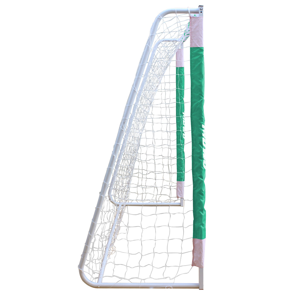 MUWO groot stalen voetbaldoel 3 x 2 m groen/wit