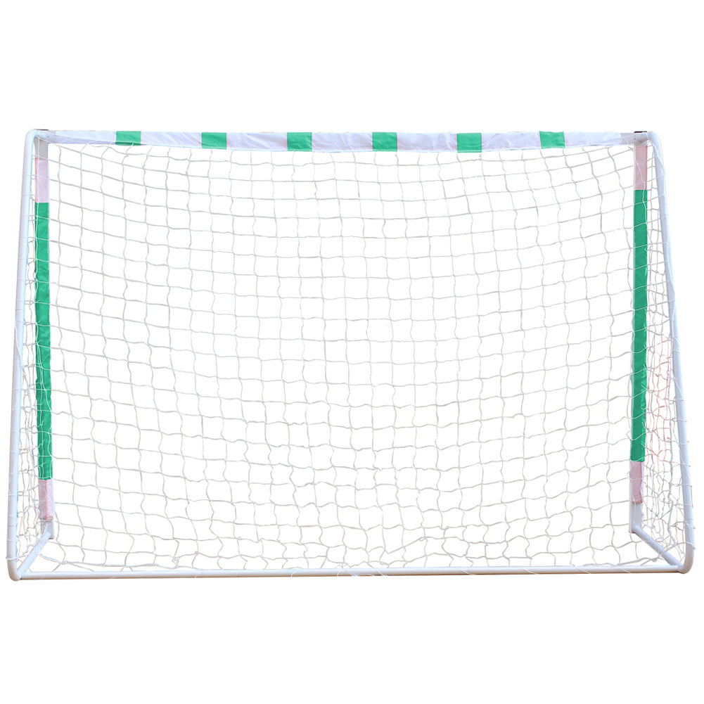MUWO groot stalen voetbaldoel 3 x 2 m groen/wit