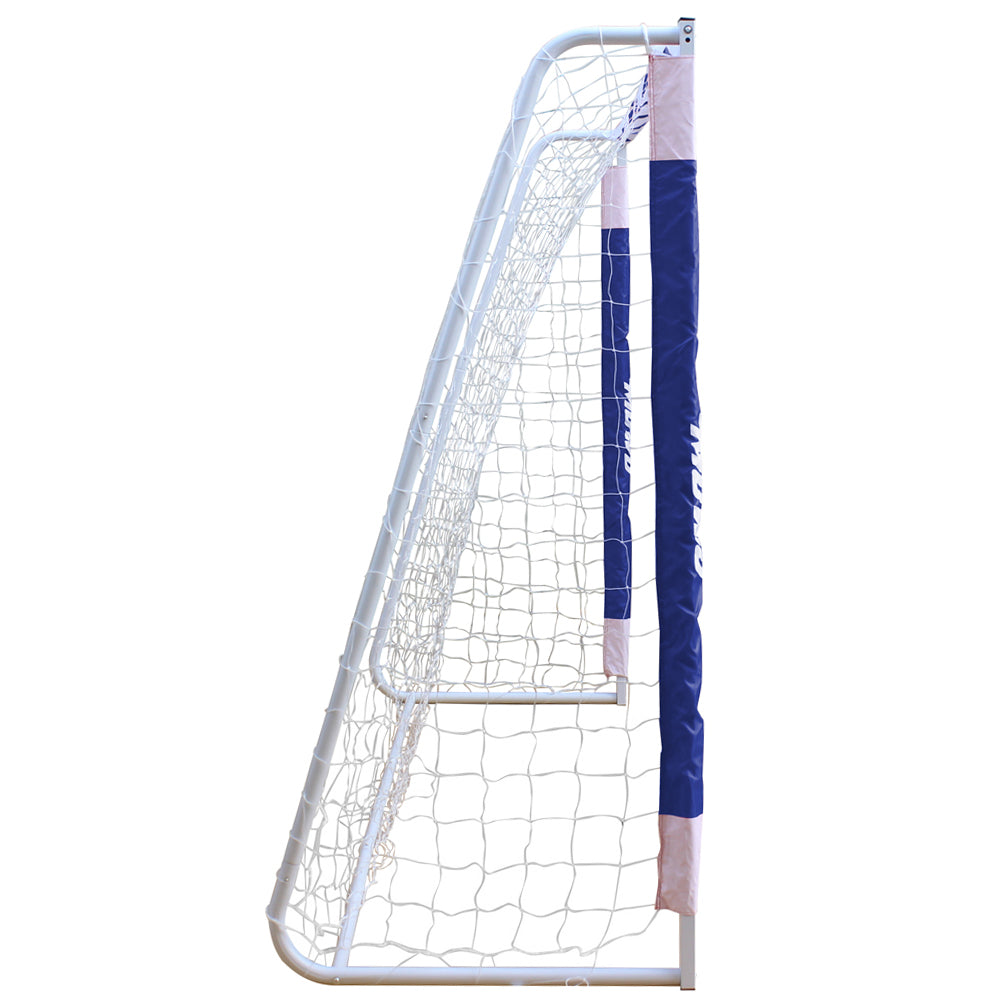 MUWO groot stalen voetbaldoel 3 x 2 m blauw/wit