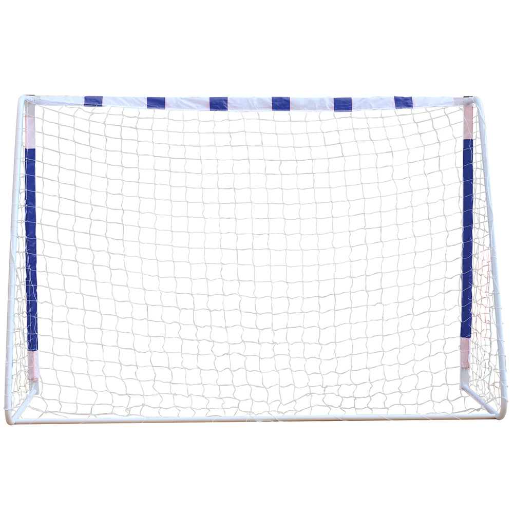 MUWO groot stalen voetbaldoel 3 x 2 m blauw/wit