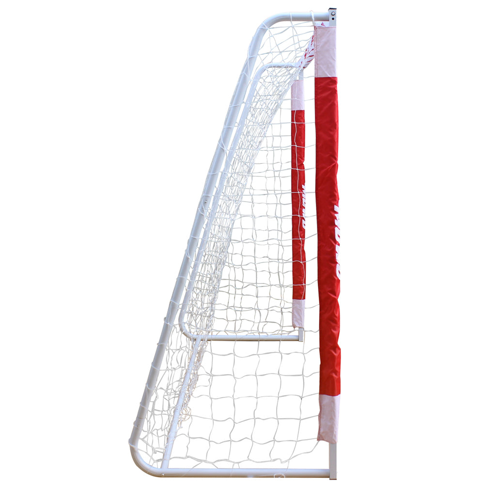 MUWO groot voetbaldoel van staal 3 x 2 m rood/wit