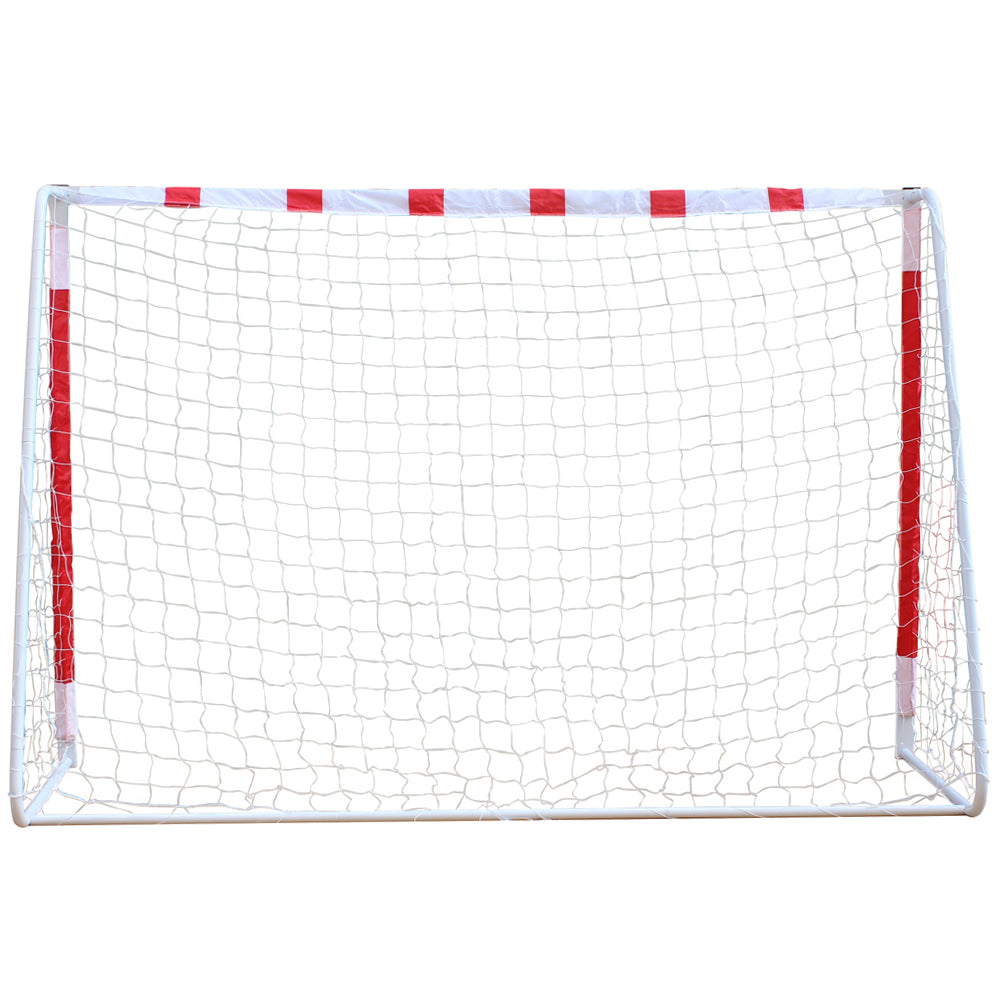 MUWO groot voetbaldoel van staal 3 x 2 m rood/wit