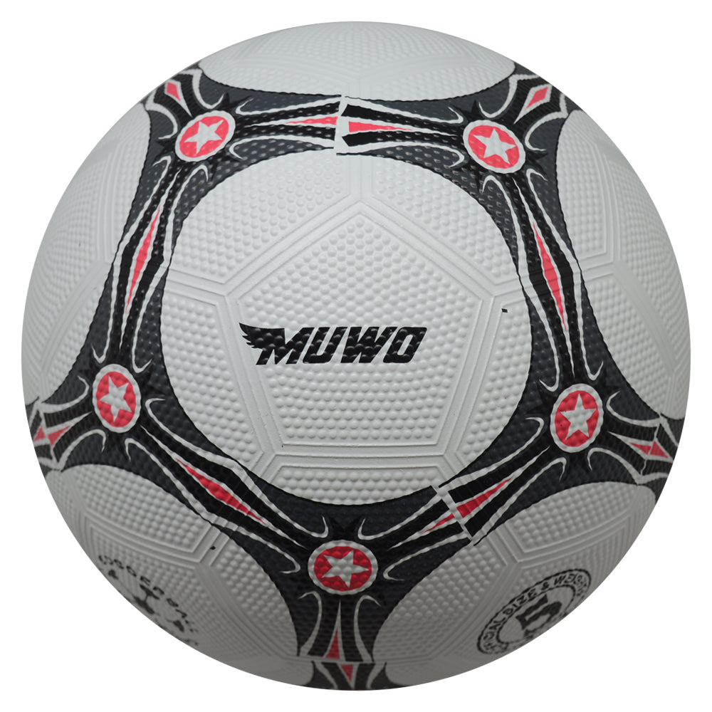 MUWO "Topscorer" rubber voetbal wit rood
