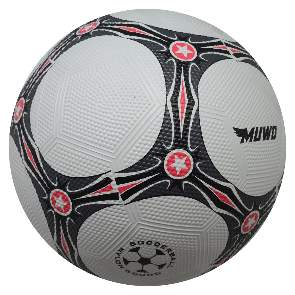 MUWO "Topscorer" rubber voetbal wit rood
