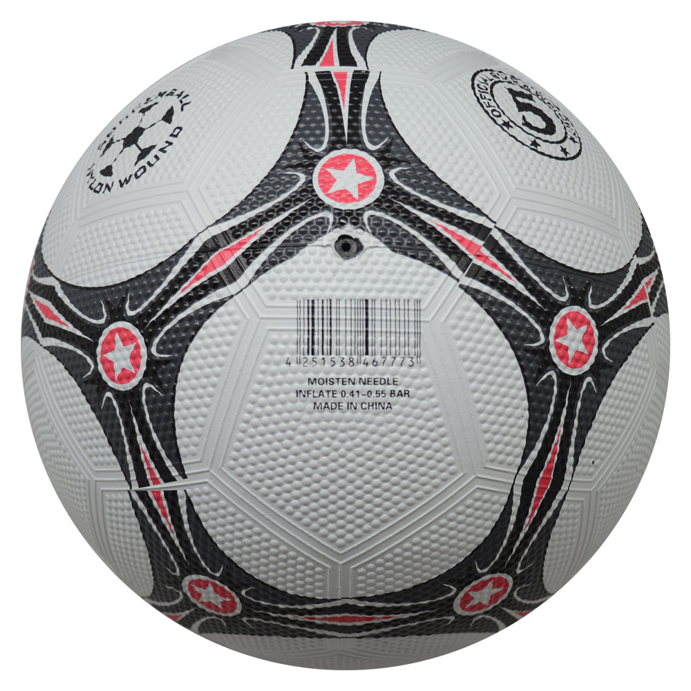 MUWO "Topscorer" rubber voetbal wit rood
