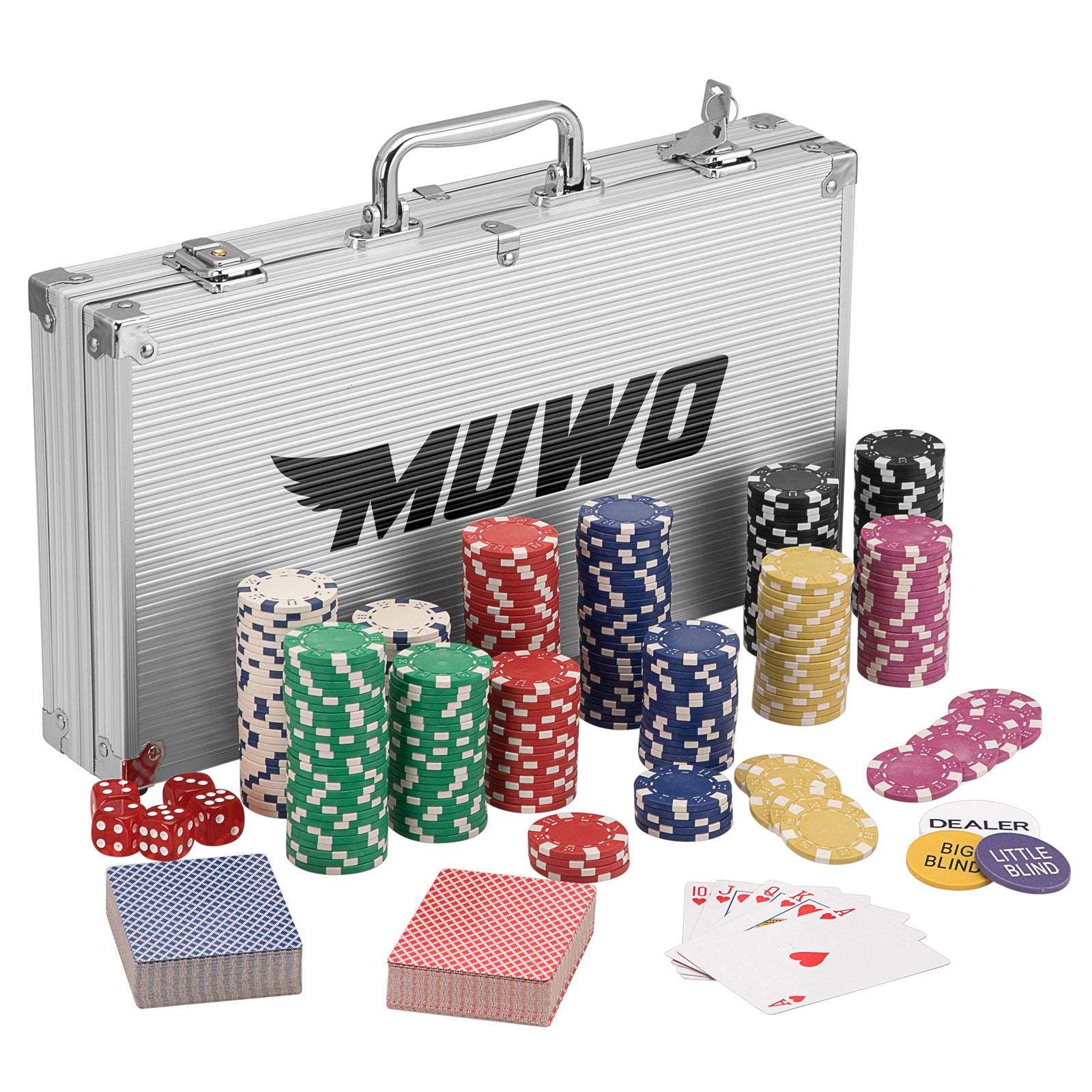 MUWO "All In" Pokerkoffer-set met 300 fiches