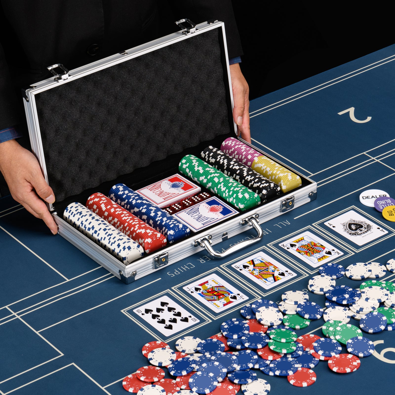 MUWO "All In" Pokerkoffer-set met 300 fiches
