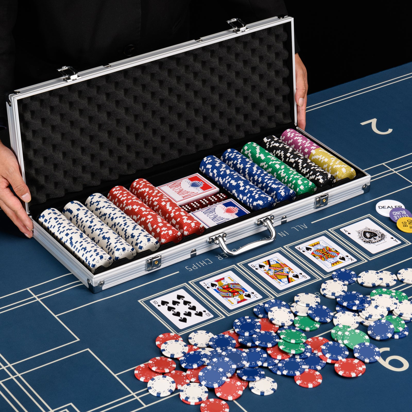 MUWO "All In" Pokerkoffer-set met 500 fiches