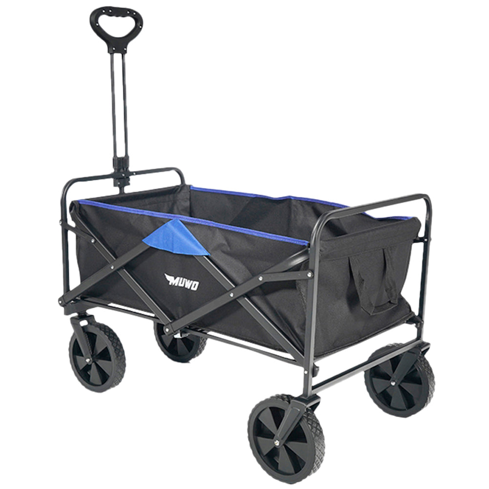 MUWO opvouwbare bolderwagen 100 L, max. 110 kg blauw/zwart