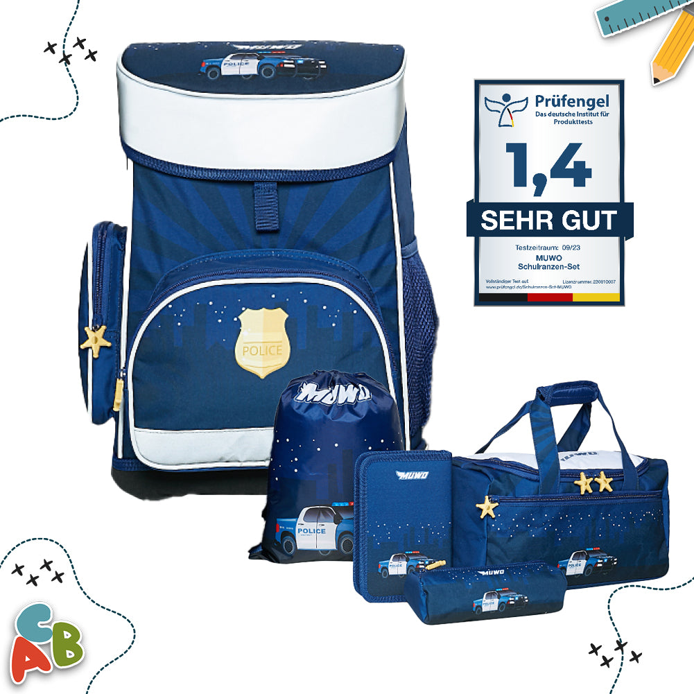 MUWO "Lil Officer" Kinder Schooltassenset 5-delig.