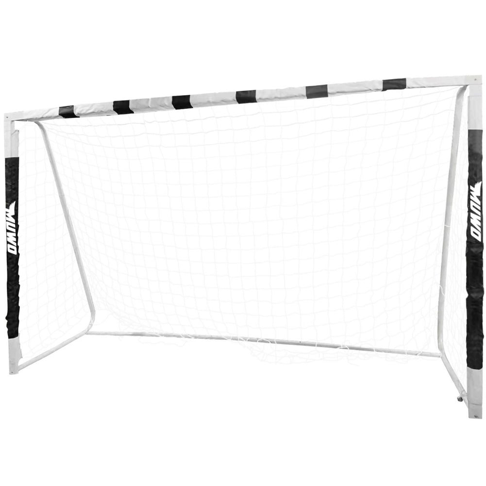 MUWO groot voetbaldoel van staal 3 x 2 m zwart/wit