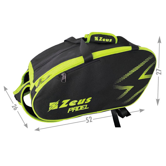 Zeus Padel Bag Padelrackettas zwart neongeel