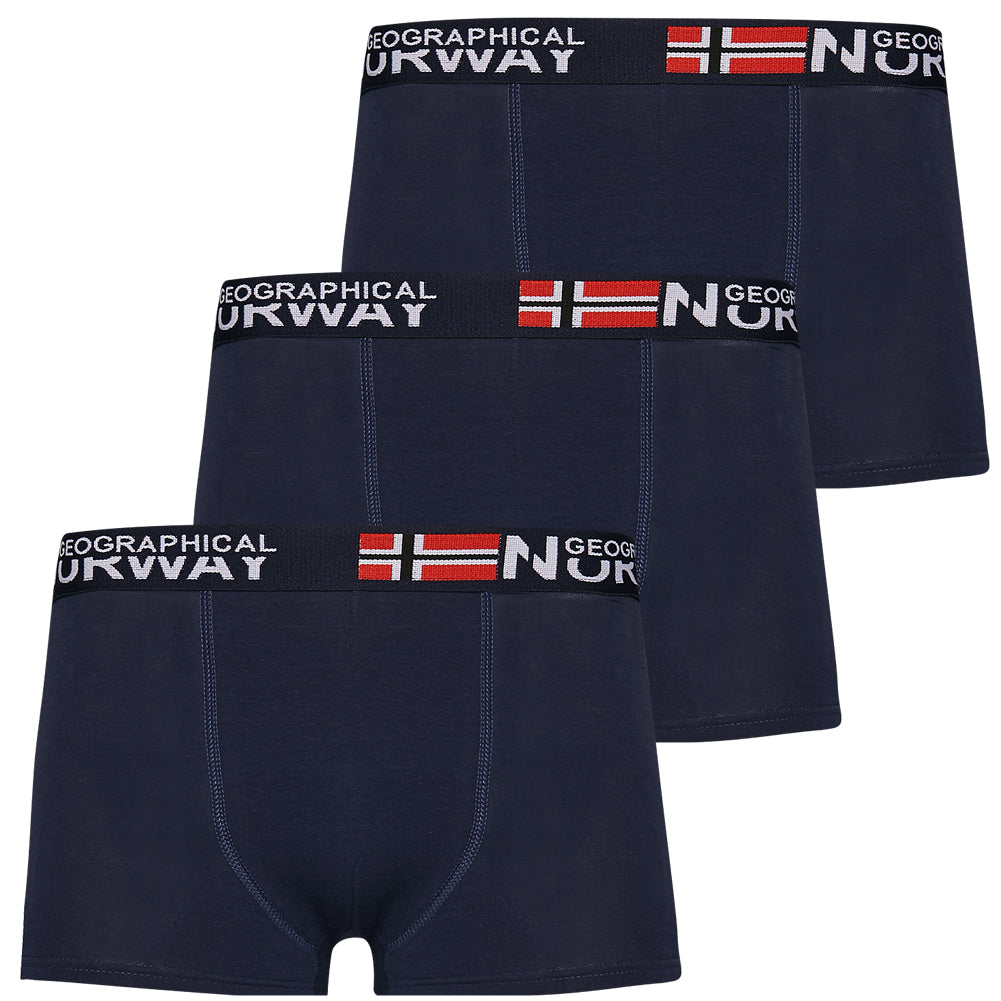 Geographical Norway Boxershorts voor heren 3-pack navy Pack-3-Navy