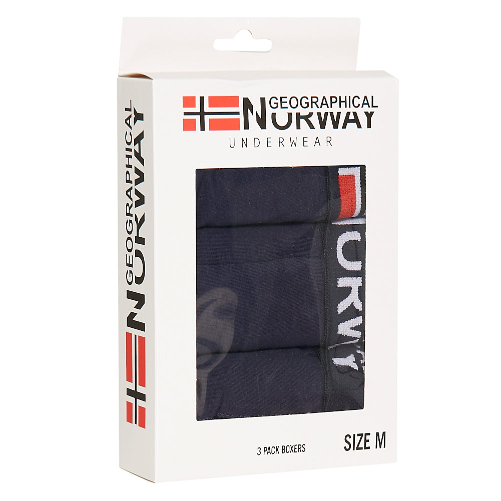 Geographical Norway Boxershorts voor heren 3-pack navy Pack-3-Navy