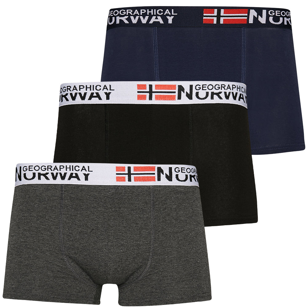 Geographical Norway Boxershorts voor heren 3-pack Pack-3-Tricolor-White
