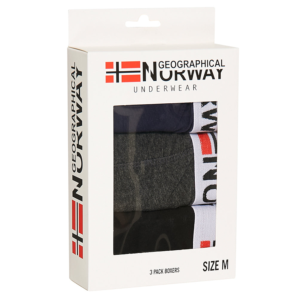Geographical Norway Boxershorts voor heren 3-pack Pack-3-Tricolor-White