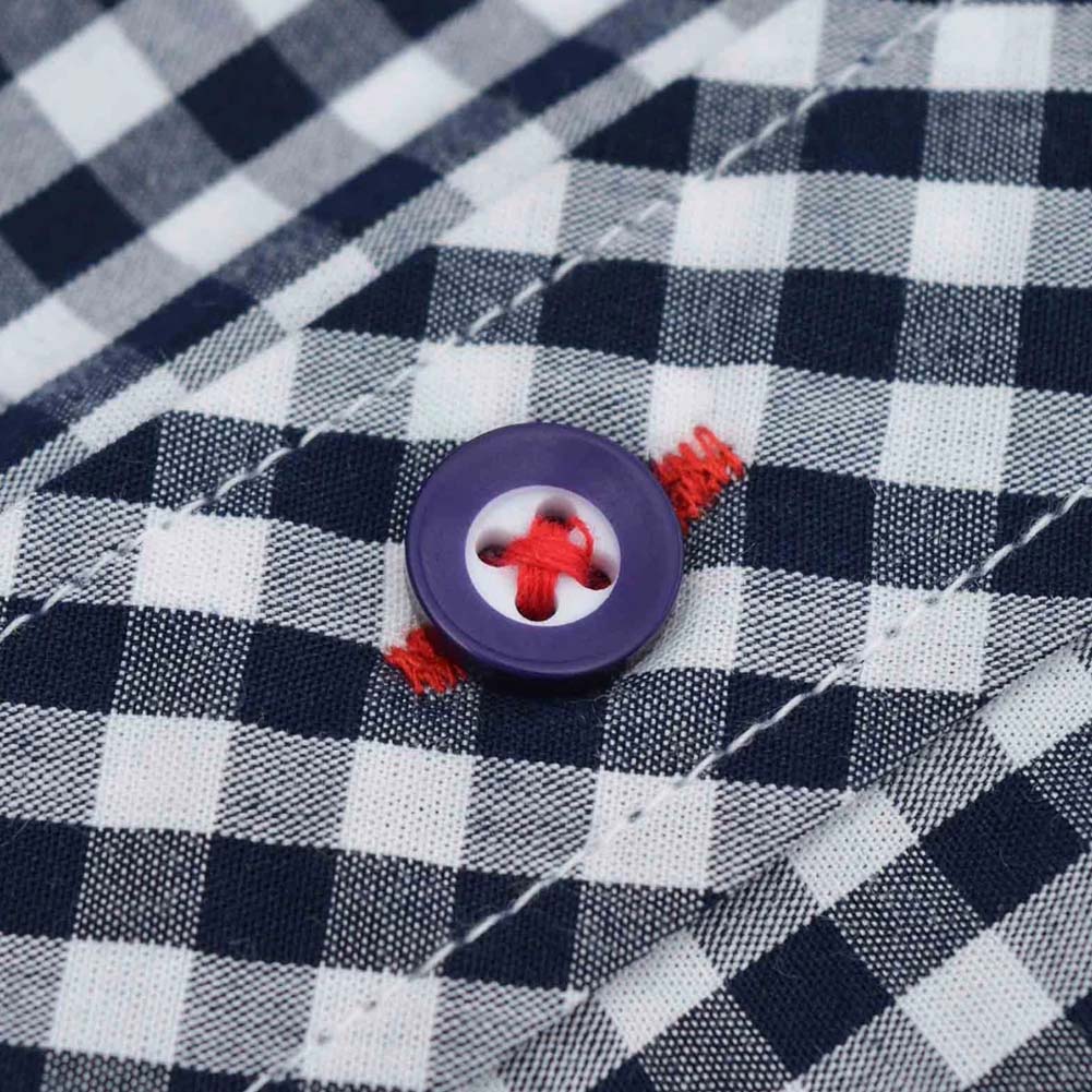 Lambretta Gingham heren overhemd met korte mouwen RWIS1455-NVY