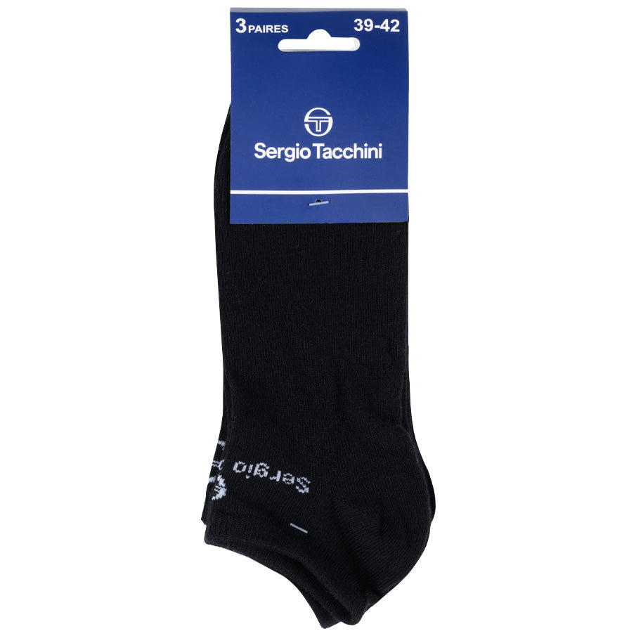 Sergio Tacchini Unisex Sneakersokken 3 paar zwart SA14167139