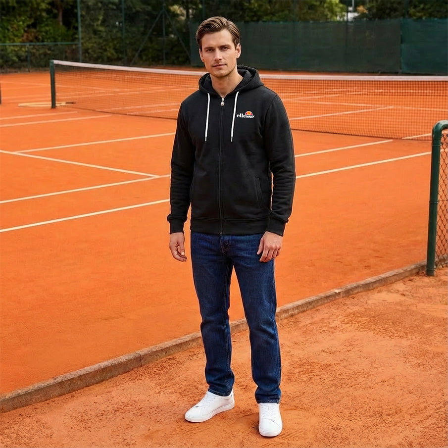 ellesse Klemerio Full Zip Hooded Sweatshirt voor heren SOP23857-Black
